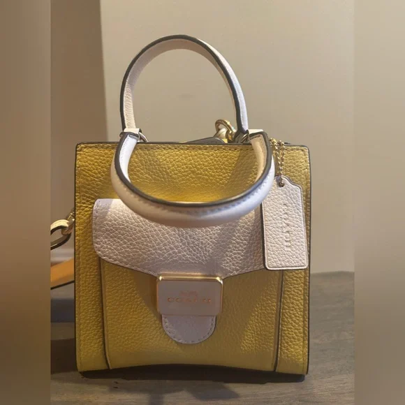 Coach Pepper Mini Yellow and Whitr Women's Bag - Picture 4 of 8
